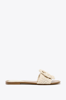 CROCHET BOW FLAT SANDALS - Zara фото 11
