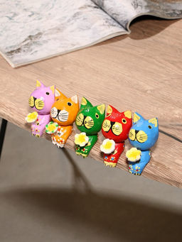 Сувенир интерьерный «Кошечки», набор 5 шт., дерево