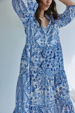 Vestido escalonado de corte midi - H&m фото 10