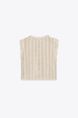 EMBROIDERED CROCHET TOP - Zara фото 5