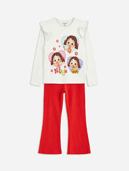 Niloya Bask?l? K?z ?ocuk Bluz ve Tayt