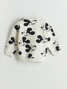 Bisiklet Yaka Mickey Mouse Bask?l? Erkek Bebek Sweatshirt ve E?ofman Alt 2li