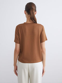 Bisiklet Yaka Nak??l? Kad?n Ti??rt