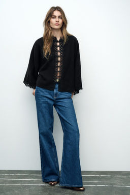 WIDE SLEEVE KNIT JACKET