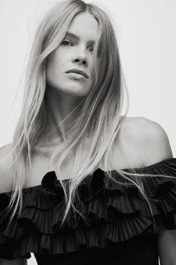 Vestido off-the-shoulder - H&m фото 3