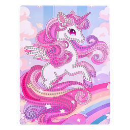 Мозаика алмазная "Гациозный единорог" 15*20см