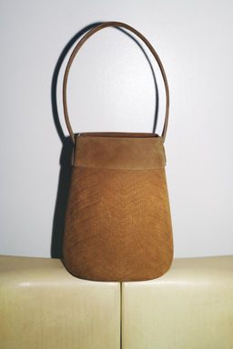 BRAIDED LEATHER MAXI BUCKET BAG - Zara фото 2
