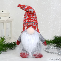 Новогоднее украшение Гном 13x8x35 см / N100 /уп 200/