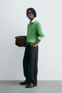 COTTON-CASHMERE TEXTURED SWEATER - Zara фото 4