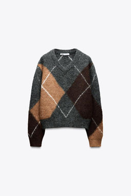DIAMOND PATTERN JUMPER - Zara фото 2