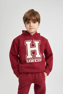 Толстая толстовка с капюшоном и принтом для мальчиков - Defacto фото 4