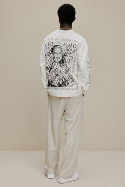 Camiseta de punto con estampado Oversized Fit - H&m фото 5
