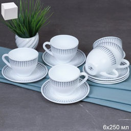 Чайный набор 12 предметов 220 мл / GB220/GD55-6A (7066) /уп 8/ Точки