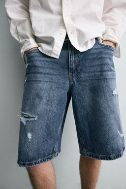 BERMUDA DENIM BAGGY FIT / Azul medio - Zara фото 6