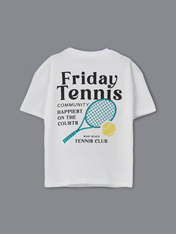 Bisiklet Yaka Bask?l? Erkek ?ocuk Ti??rt