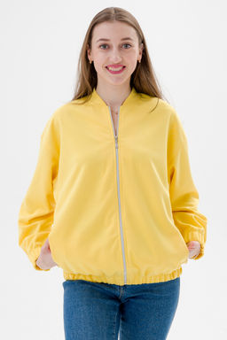 Бомбер из коттон фита жёлтый - Амадэль фото 3