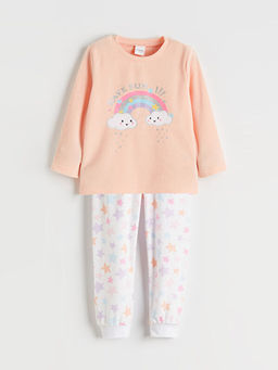 Bask?l? K?z ?ocuk Pijama Tak?m