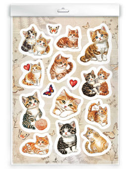 Набор наклеек. Серия "Любимые стикеры" арт. 72040 ПУШИСТЫЕ КОТЯТА /148х210 мм, 1 л.,