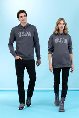 Базовая толстовка с капюшоном антрацитового цвета - U.s. polo assn фото 2