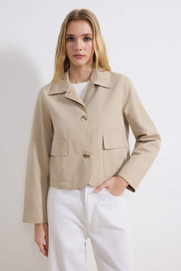 Bej Yumusak Tuseli Ince Regular K?sa Mont TWOSS26MO00012