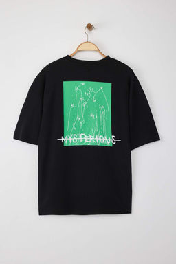TRENDYOL MAN Siyah Oversize/Genis Kesim %100 Pamuklu S?rt Bask?l? T-Shirt TMNSS22TS0913 - Trendyolmilla фото 6