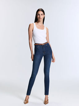 Beli Kemerli J?piter S?per Skinny Fit Kad?n Jean Pantolon