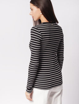 VILATTE / Лонгслив из трикотажа в широкий рубчик  фото 4