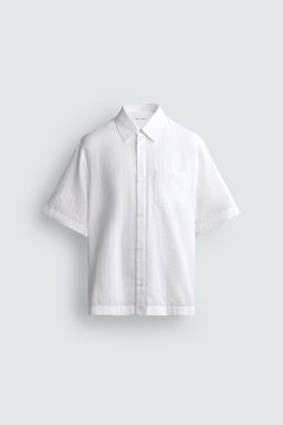CAMISA JACQUARD RAYAS / Blanco - Zara фото 7