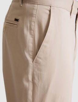 Bej Slim Fit Basic Kanvas Pantolon