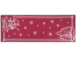 Полотенце х/б 9с23.111ж1 Снеговик и домик2(ДТЭ бордовый 50х140см