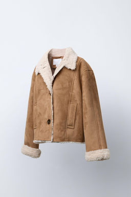 DOUBLE-FACED FAUX SHEARLING JACKET - Zara фото 2