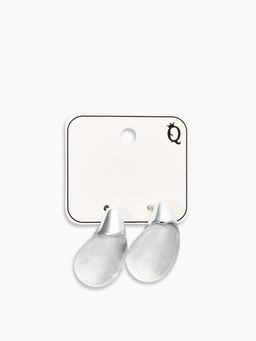 Цена за 2 шт. Серьги "Капли Бо", цвет прозрачный белый в серебре