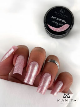 Manita Professional Гель моделирующий для ногтей с хлопьями юки / Builder Gel Moonlight №05, 15 мл