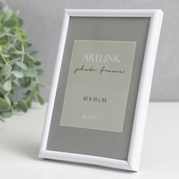 Фоторамка для фото 10×15 см Decoline, пластик, белый