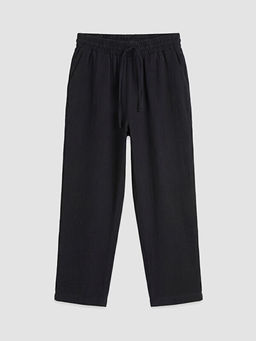 Havu? Kesim Dokulu Kad?n M?slin Pantolon