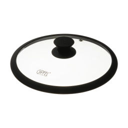 51725 GIPFEL Крышка стеклянная MOORE 24см с силиконовым ободом. Цвет: черный. Материал: закаленное стекло, силикон, нерж. сталь 18/8  фото 2