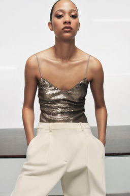 BODY LENTEJUELAS ZW COLLECTION / Plata Mate - Zara фото 5