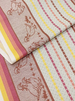 Холст полотенечный жаккард Датский гусь цв.коричневый, ш.0.5м, лен-30%, хл-70%, 210гр/м.кв