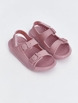 Bask?l? ?ift Bantl? K?z Bebek Sandalet