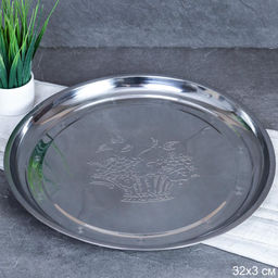 Блюдо 32 см металл с декором Корзинка /h=2/ BV-37 /уп 150/ 0.125 - ГалеонТрейд фото 2