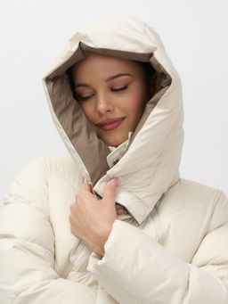Пальто зимнее Visdeer 7709B женское утепленное 240 г/м² бежевое  фото 15