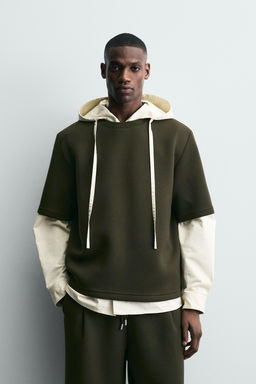 STUDDED NEOPRENE-EFFECT SWEATSHIRT - Zara фото 11