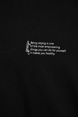 Siyah Oversize %100 Pamuklu Minimal Yaz? Bask?l? T-Shirt TMNSS23TS00084