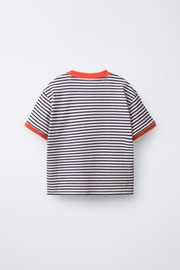 STRIPED T-SHIRT WITH LABEL - Zara фото 8