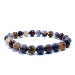 Браслет из камня Бразильский агат оберег на везение и процветание 8мм