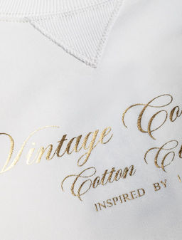 Свободный свитшот с принтом и разрезами из эластичного футера двухнитки без начеса