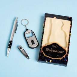 Набор подарочный 3в1 (ручка, кусачки, брелок-открывалка с фонариком) - Simaland фото 2