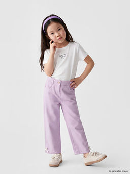 Regular Fit K?z ?ocuk Gabardin Pantolon