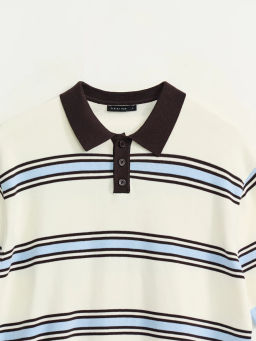 Джемпер поло в полоску / Zarina  фото 9