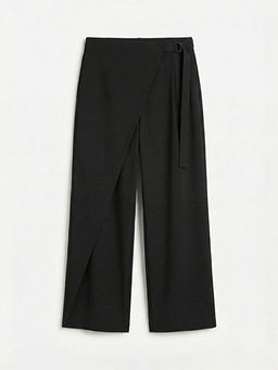 Beli Kemerli Geni? Pa?a Kad?n Pantolon